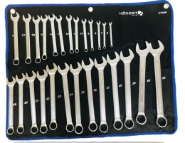 Zestaw kluczy płasko-oczkowych 26 szt., rozm. 6-32 mm, CrV,Högert