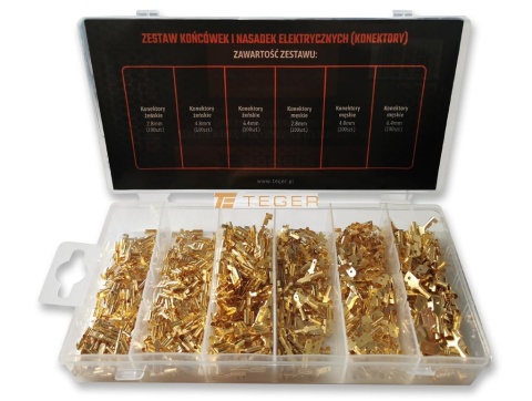 Zestaw końcówek i nasadek elektrycznych konektory TEGER
